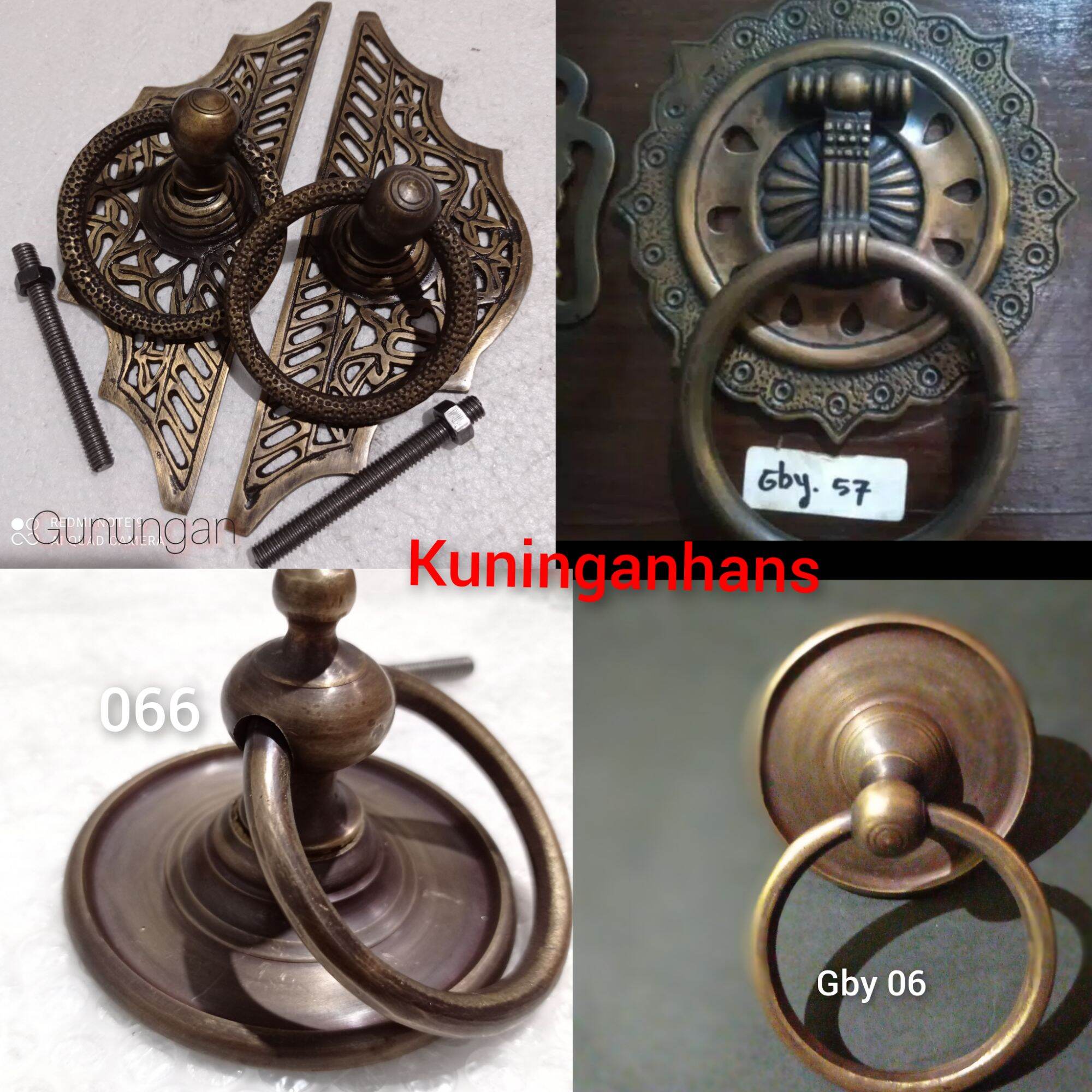 LENGKAP HANDLE PINTU RUMAH - GAGANG PINTU RUMAH KUNINGAN ANTIK + TUTUP  LUBANG KUNCI