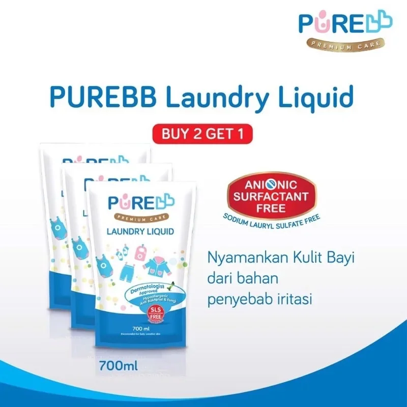 Pure BB Laundry Liquid 700 ml Refill Combo Buy 2 Free 1