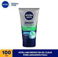 Nivea Men Facial Foam Bright 8H Oil Clear Scrub Air Cool Vitamin C 100ml