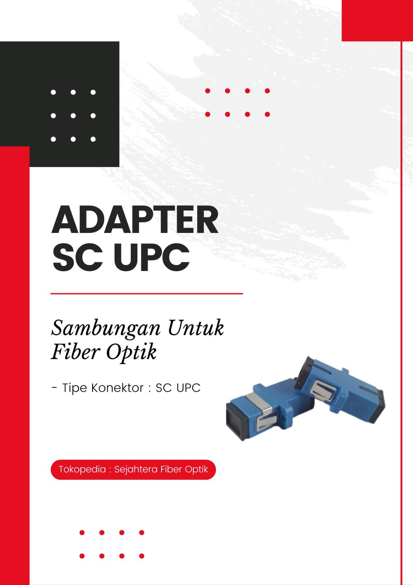 Adapter SC-UPC Fiber Optik FTTH Connector Single Mode | Fiber Optic ...