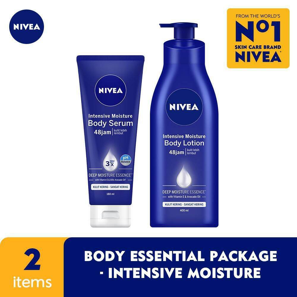 NIVEA Body Lotion 400ml + Body Serum Intensive Moisture 180ml Lazada