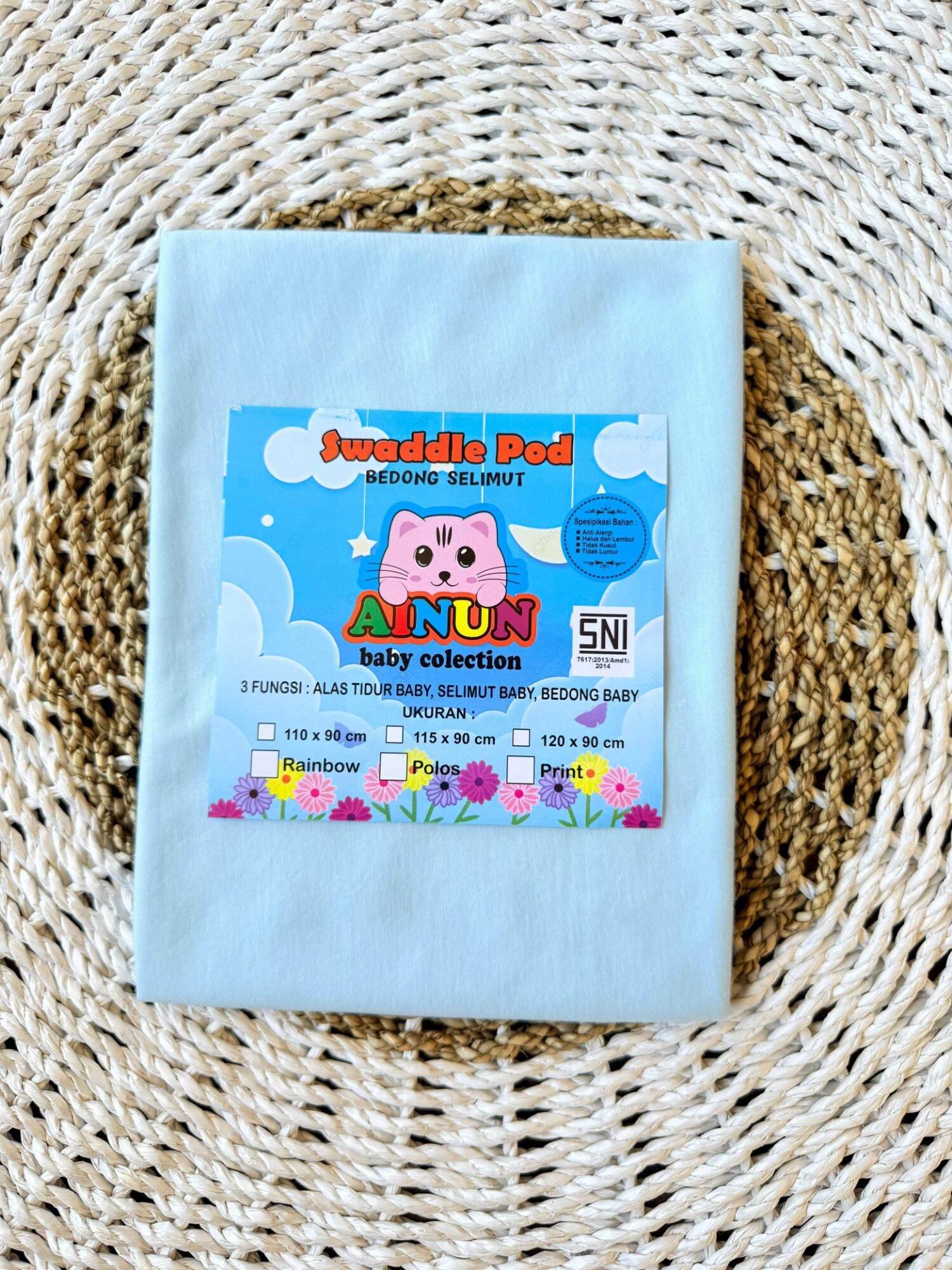 ECER Bedong Bayi AINUN SNI Pernel Bayi Jumbo Bahan Adem UK 110x90 CM