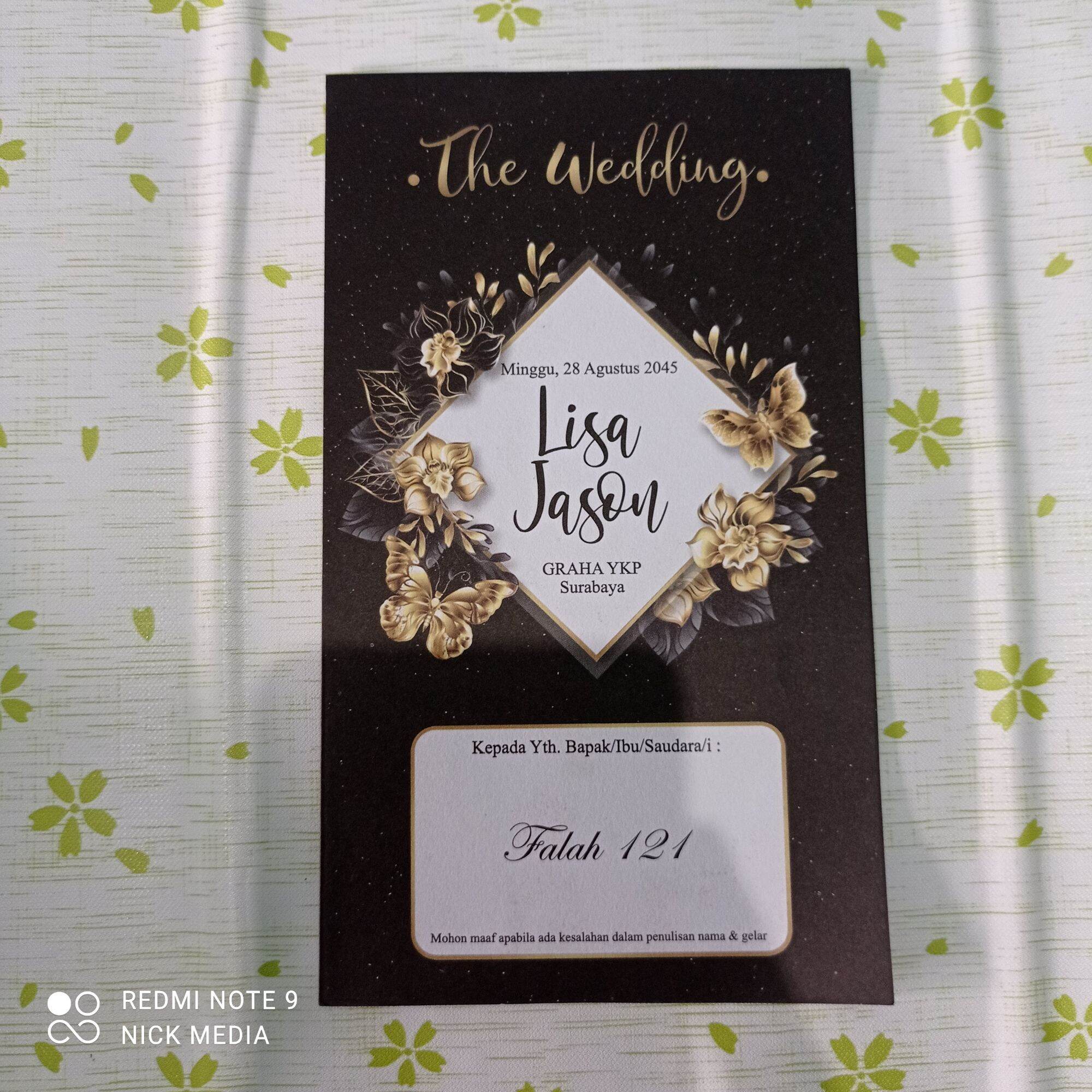 [100pcs] Undangan Falah 121, Undangan pernikahan simple elegan