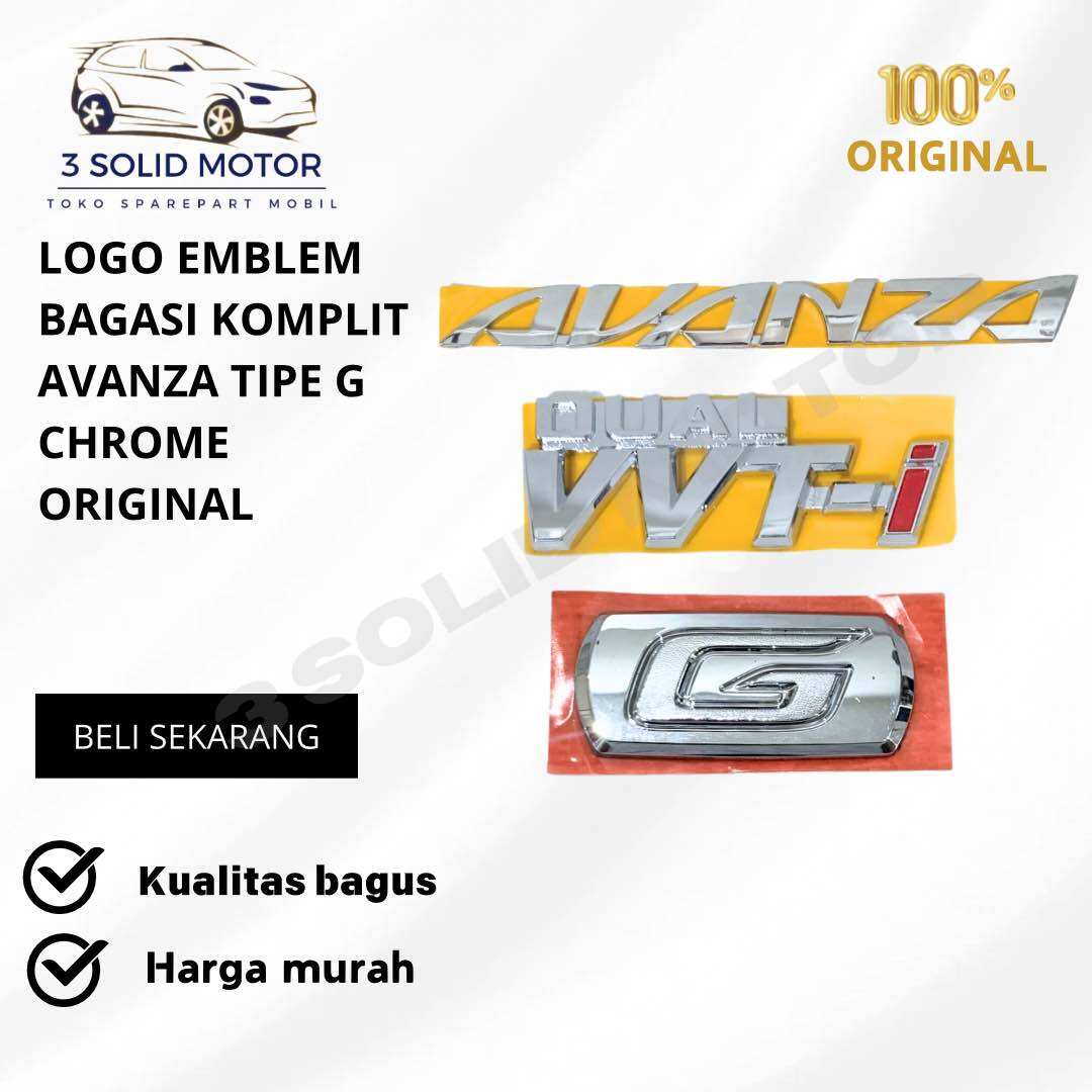 EMBLEM LOGO KOMPLIT AVANZA G CHROME ORIGINAL Harga 45,000 rupiah*Gratis Ongkir