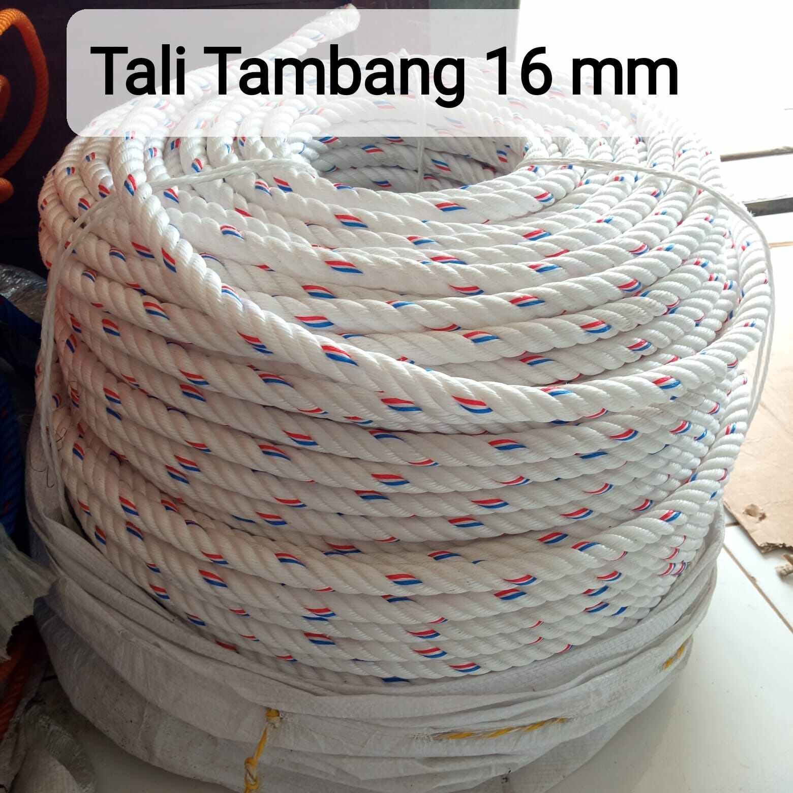 Tali Tambang 16mm 1 Roll 220 Meter MURAH / Tali Tampar 16mm 50 METER PPD Putih / Tali Tambang Nilon Plastik PP Super 16 mm / Tali Terpal / Tali Jemuran / Tali Tenda / Tali Serbaguna / Tali Tampar Nylon Nilon / Tali Pengangkut / Tali Pengikat