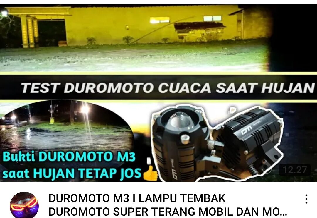 DUROMOTO M3 PRO , LAMPU TAMBAHAN MOTOR DAN MOBIL 2 WARNA. 