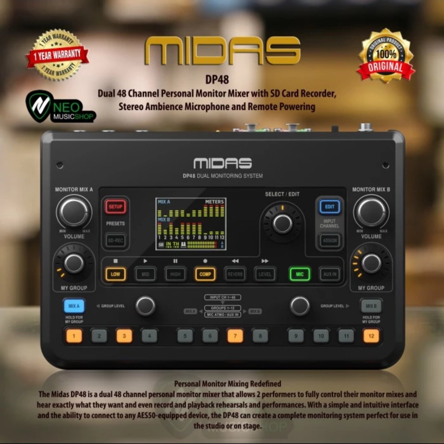 Midas DP48 Dual 48-Channel Personal Monitor Mixer