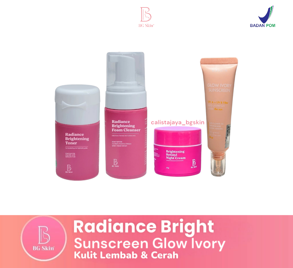 Paket Luxury Cream Siang Suncare Ivory / Paket Radiance Bright Sunscreen Glow Ivory / BG Skincare / Beβ¦