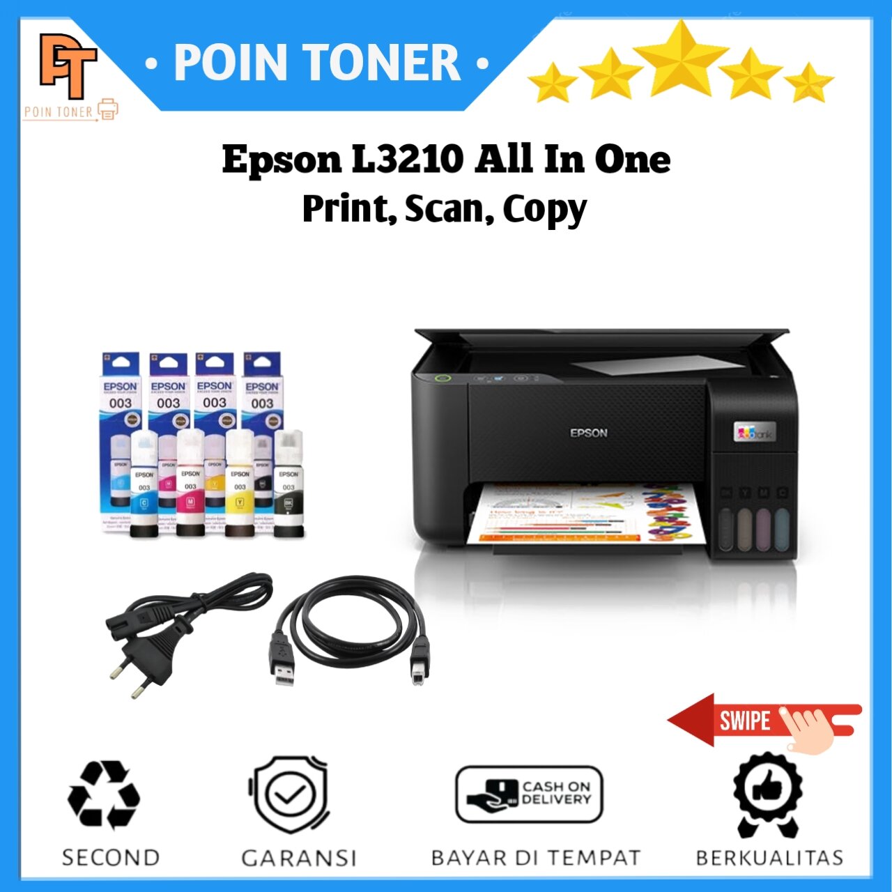 Printer Epson EcoTank L3210 All In One Murah berkualitas | Lazada Indonesia