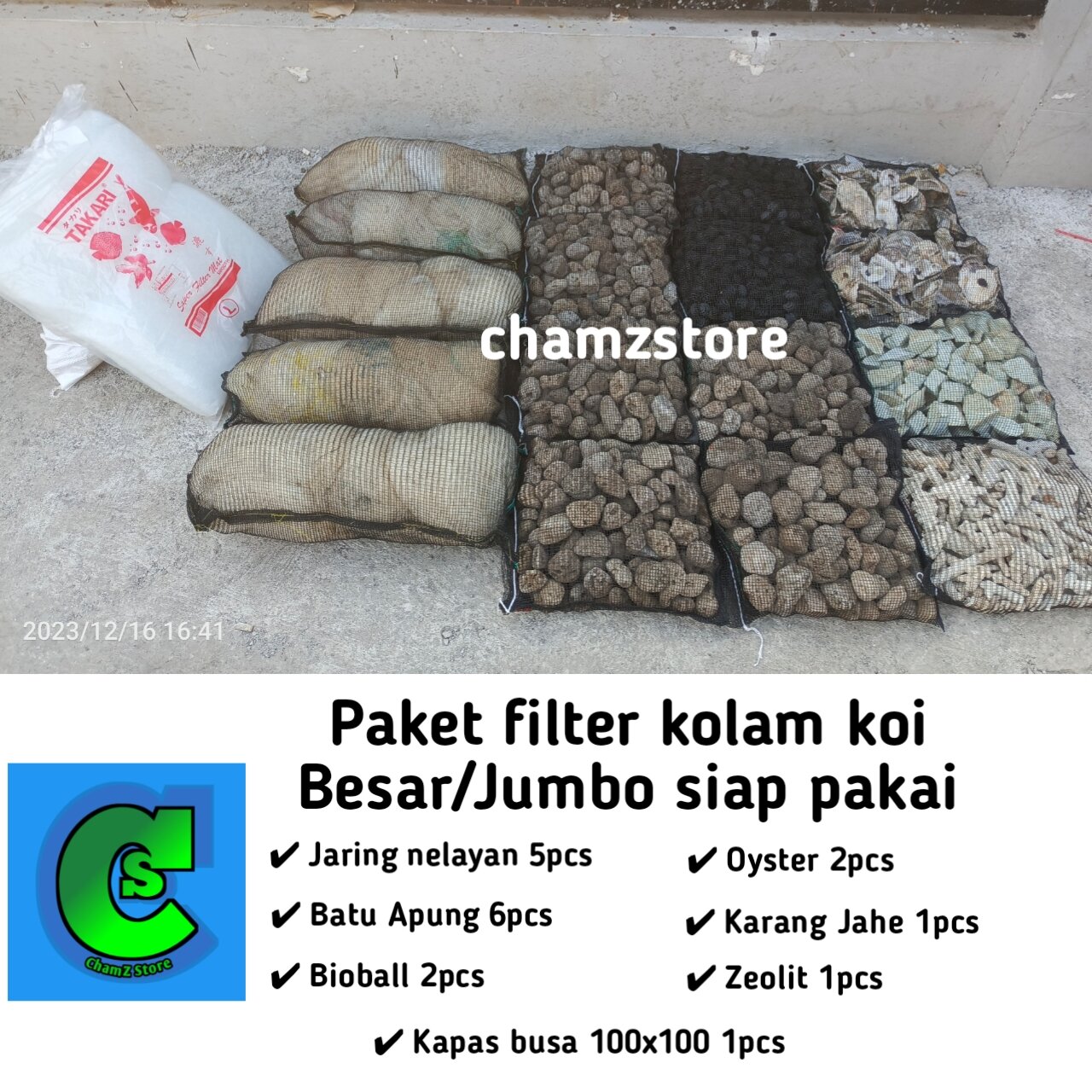 Paket jumbo media filter kolam koi siap pakai / media filter koi