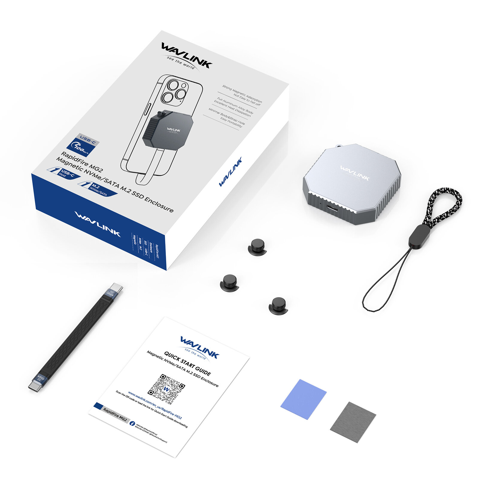 Hagibis 2230 M.2 NVMe SSD Enclosure USB 3.2 Gen 2 10Gbps to NVMe PCI-E