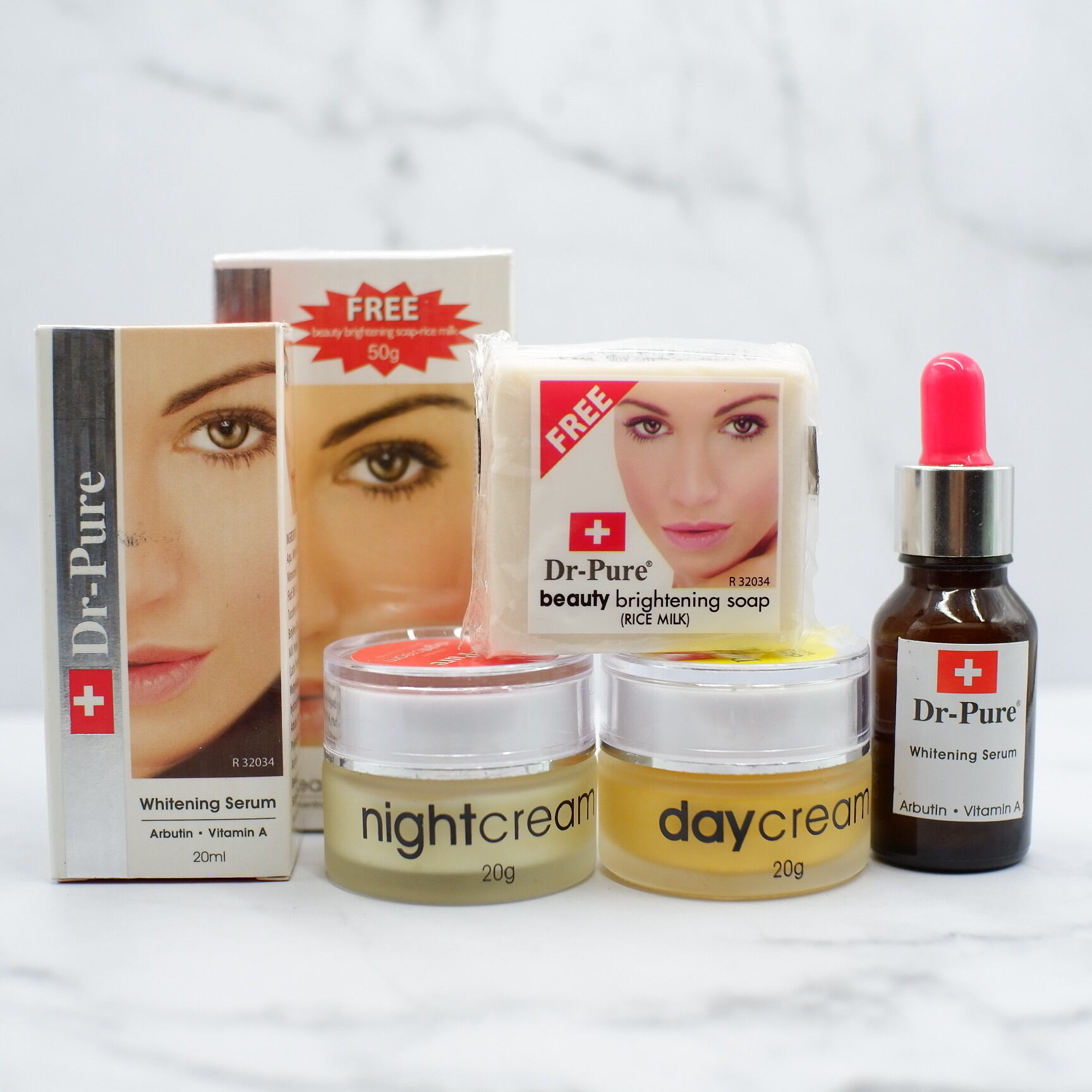Cream DR PURE Set Bpom & Serum - Paket 4in1 Perawatan Wajah