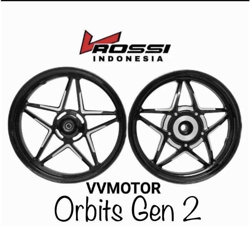 VELG RACING V ROSSI ORBITS GEN 2 MIO SPORTY/MIO SMILE/MIO SOUL LAMA/MIO GT/MIO J/FINO 115 1SET UK 185/215-14 PNP Harga 1,340,000 rupiah*Gratis Ongkir