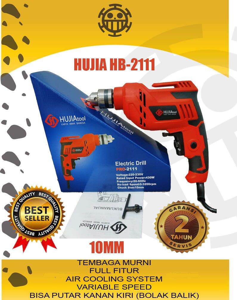 Promo Mesin Bor 10mm HUJIA HB-2111 Besi Kayu Tembok Sekrup Obeng Baut ...