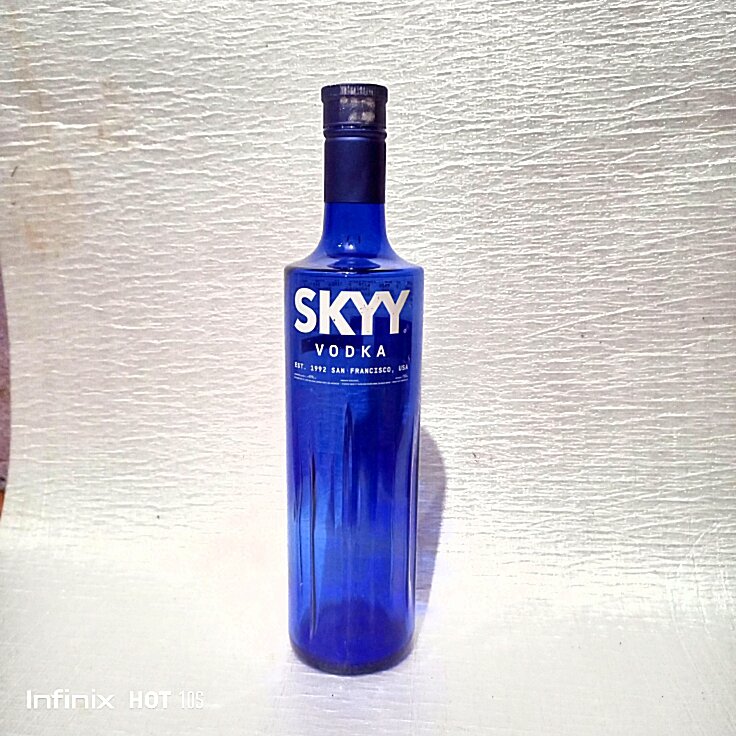 Botol Biru tua Botol Bekas minuman SKY Botol Hiasan cafe Botol Pajangan