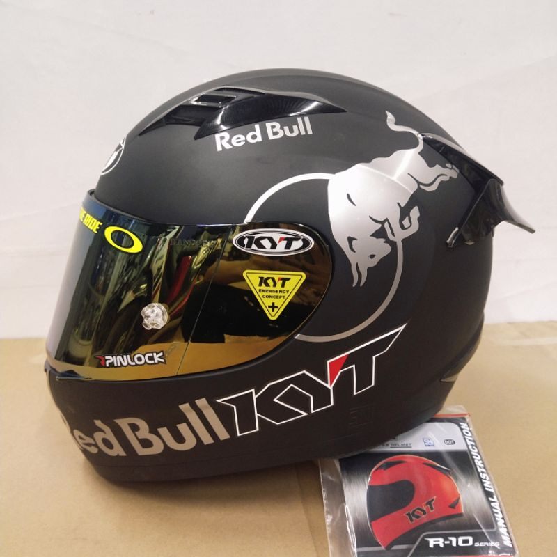 HELM KYT R10 BLAK DOFF,BLAK,WHITE PAKET 