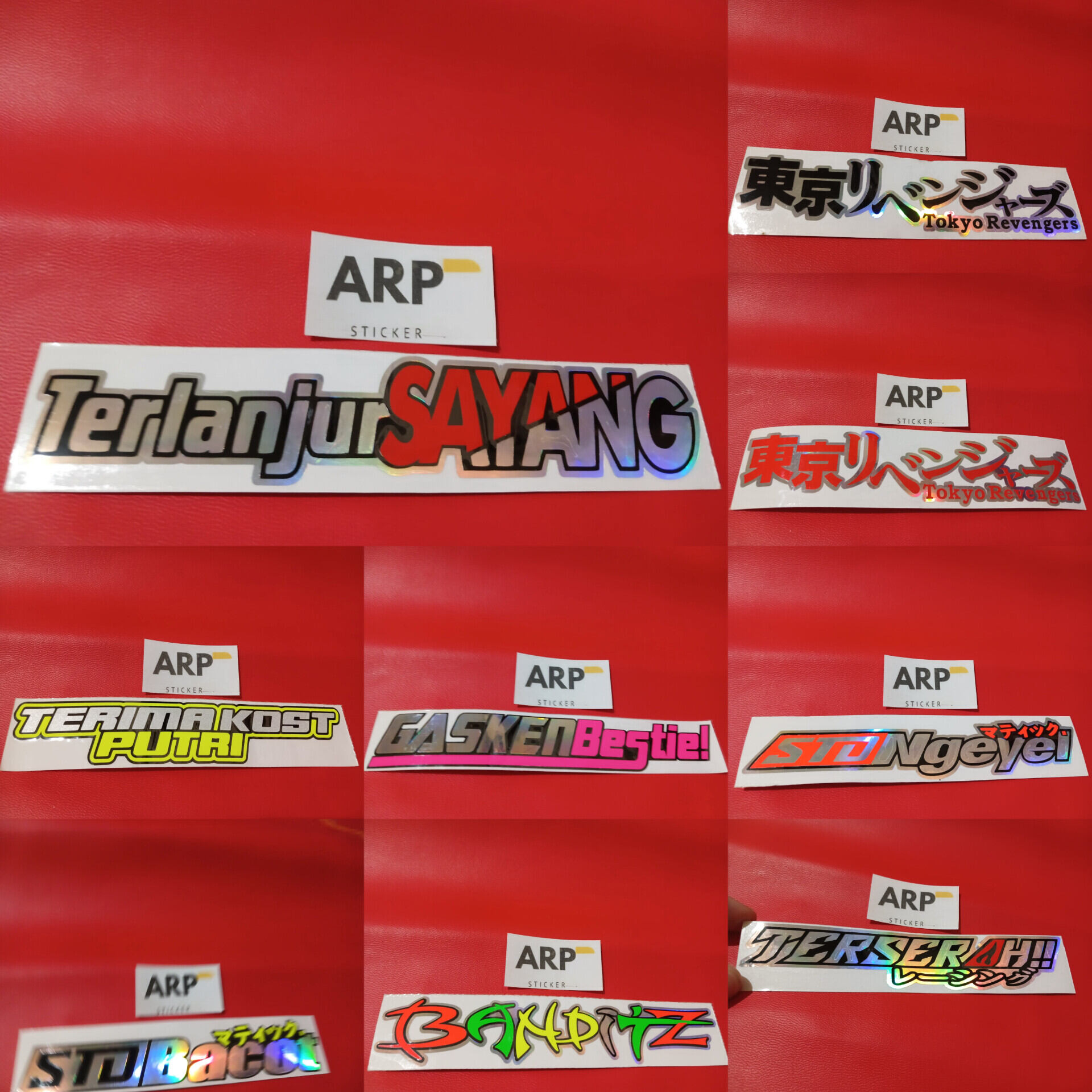 STICKER STIKER MOTOR KATA KATA TERLANJUR SAYANG TERSERAH DLL CUTTING Harga 3,500 rupiah*Gratis Ongkir