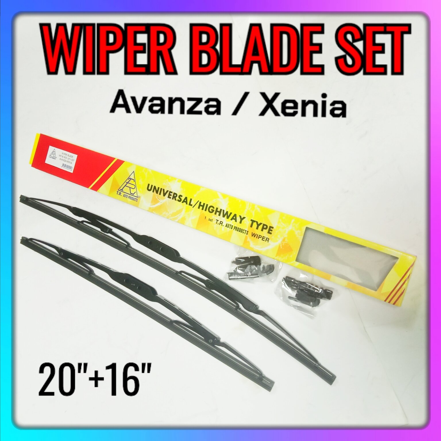 WIPER BLADE/KARET WIPER DEPAN TOYOTA AVANZA XENIA SET (2PCS) 16"+20" Harga 55,000 rupiah*Gratis Ongkir
