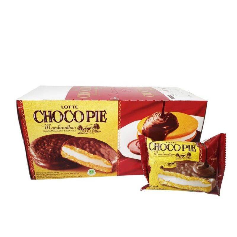 Chocopie Marshmallow Pcs Lotte Best Seller Choco Pie Marshmallow Gram Biskuit Choco Pie