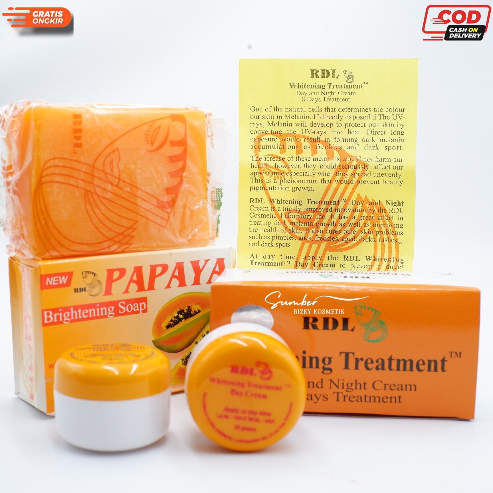 Paket Cream Dan Sabun Pepaya Rdl - Brightening Soap Pepaya | Lazada