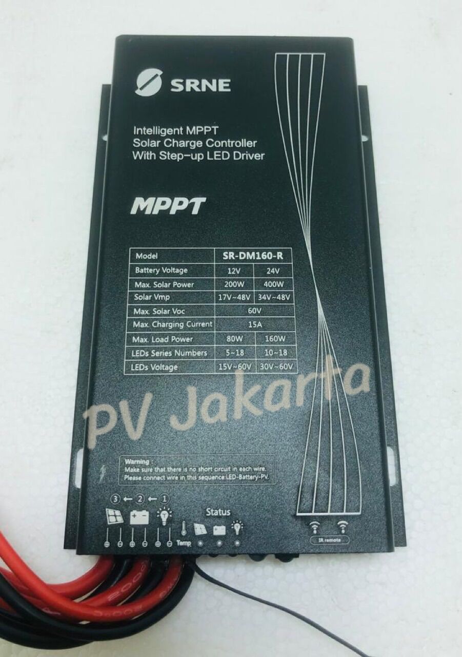 SRNE MPPT SR-DM160-R 15A Solar Charge Controller + LED Driver (PJU SCC ...