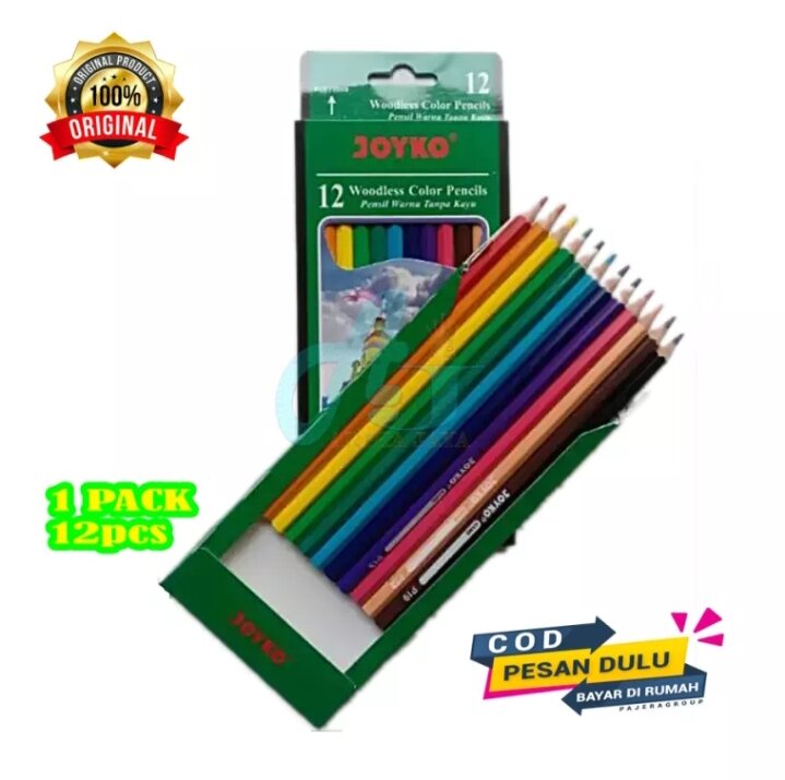 12 Pcs Pencil Panjang Joyko 12 Warna
