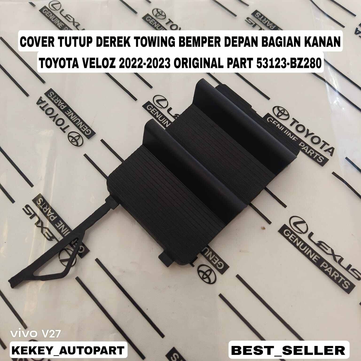 Cover Tutup Derek Towing Bemper Depan Kanan Toyota Veloz 2022-2023 Original Part 53123 BZ-280 Giá 35,000 Đồng*Miễn phí vận chuyển