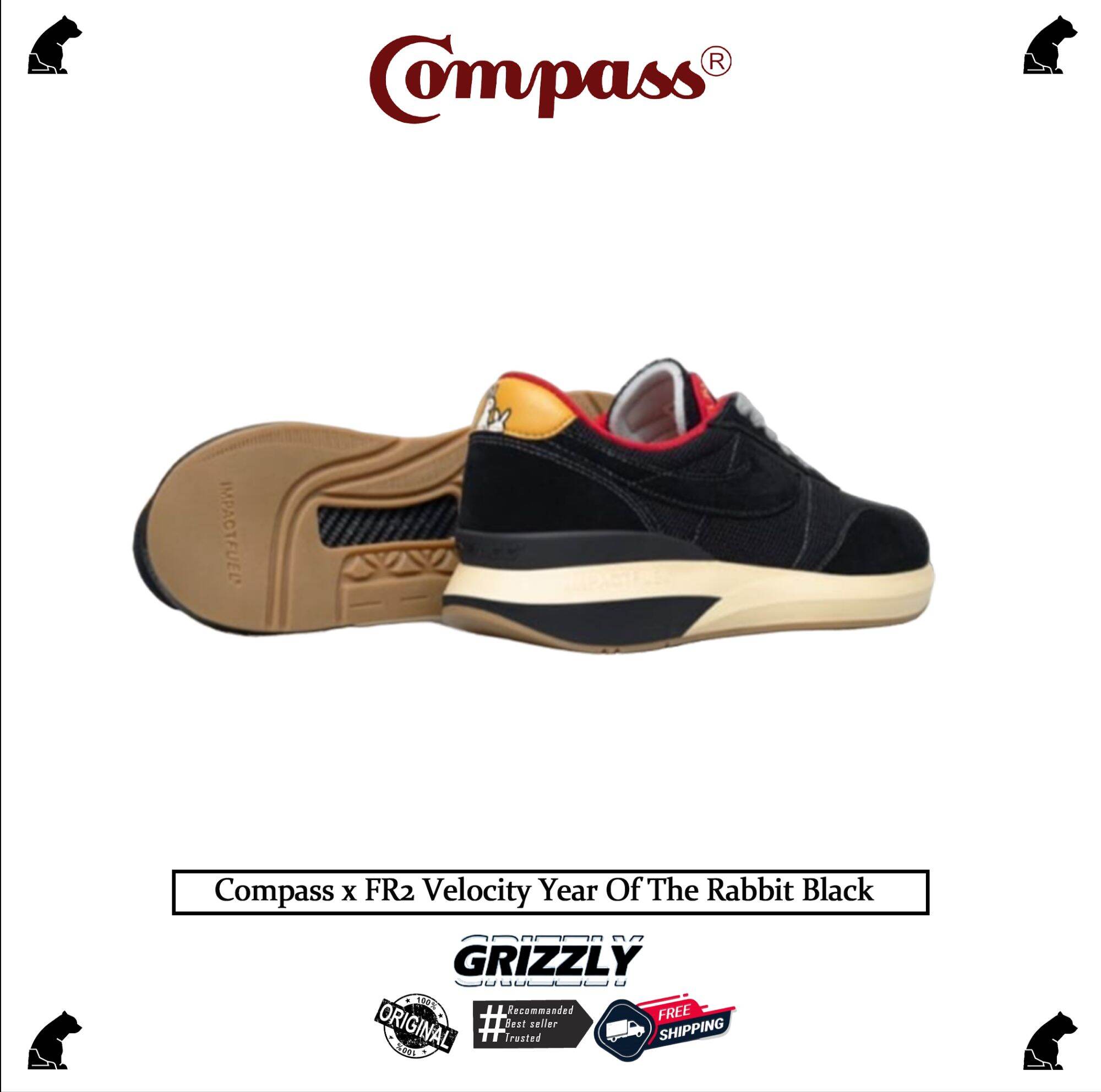 Sepatu Compass x FR2 Velocity Year Of The Rabbit Black Fullset