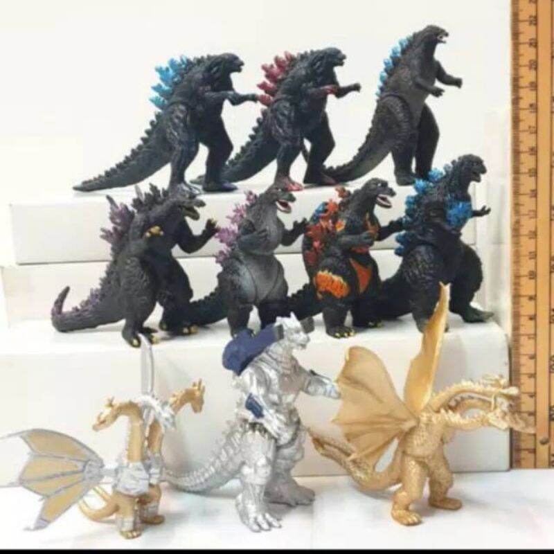 Action Figure Godzilla Set Isi 10 Miniatur Figure Godzilla 9cm Mainan ...