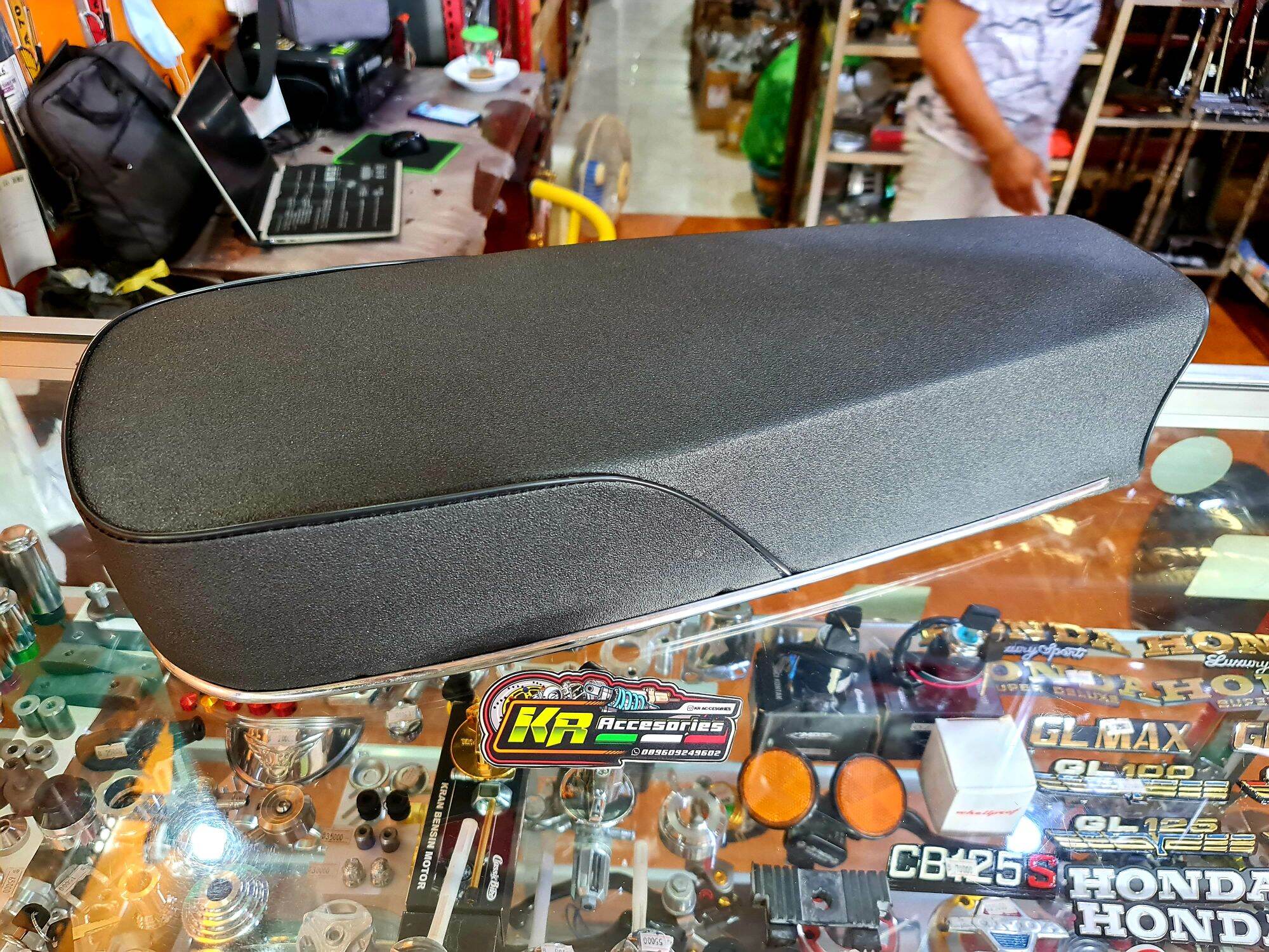 Jok sadel cb kulit amplas anti gembos alas plat galvanis deklok tempat