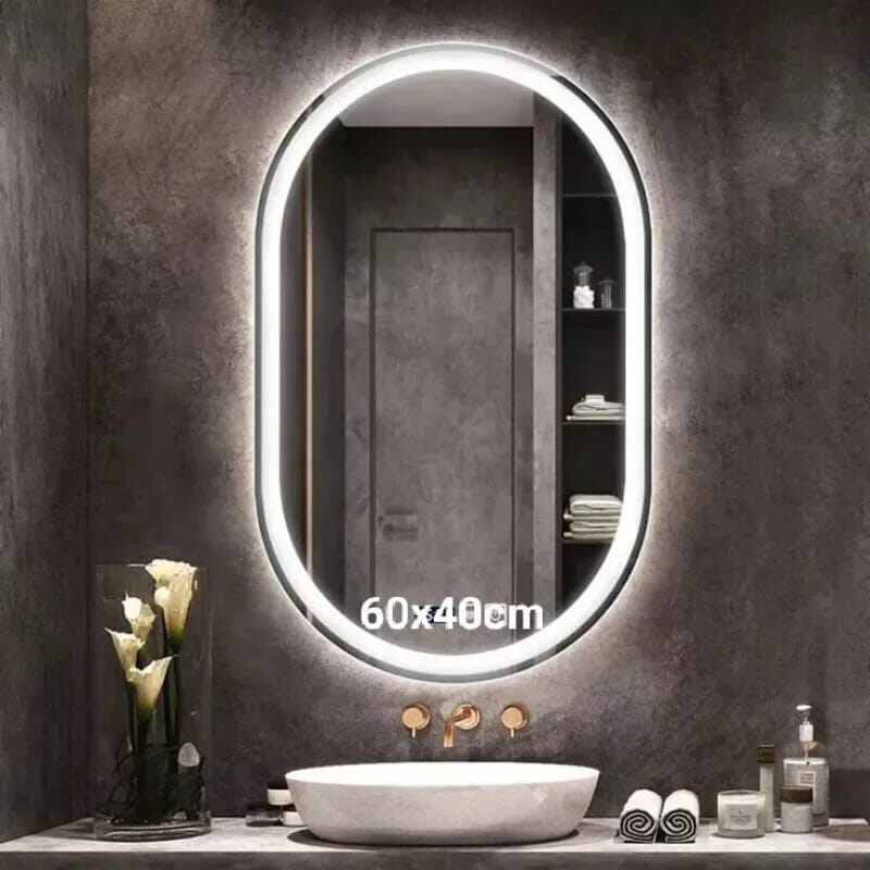 Non touchscreen Cermin aesthetic kapsul Ring kaca dinding wastafel kamar mandi aesthetic mirror