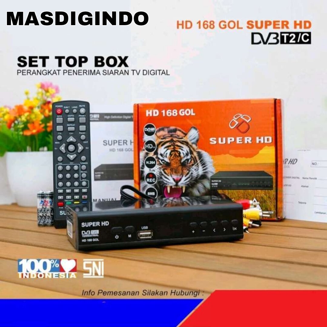 SET TOP BOX SUPER HD 168 GOL HARIMAU STB SUPER HD HARIMAU DVBT2