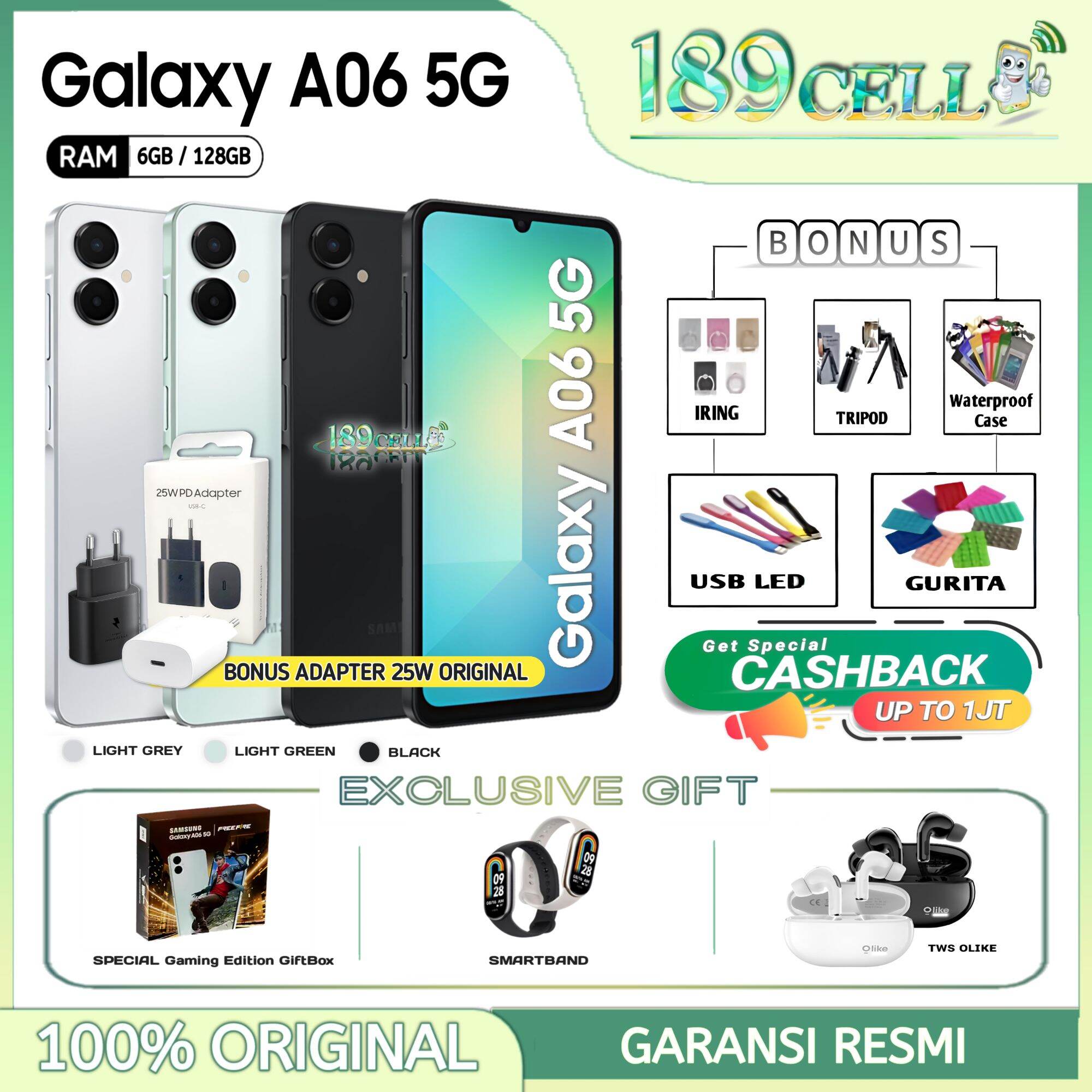 Samsung Galaxy A06 5g 6/128Gb - Mediatek Dimensity 6300 Processor - Samsung a 06 Official Warranty Harga 1,909,900 rupiah*Gratis Ongkir