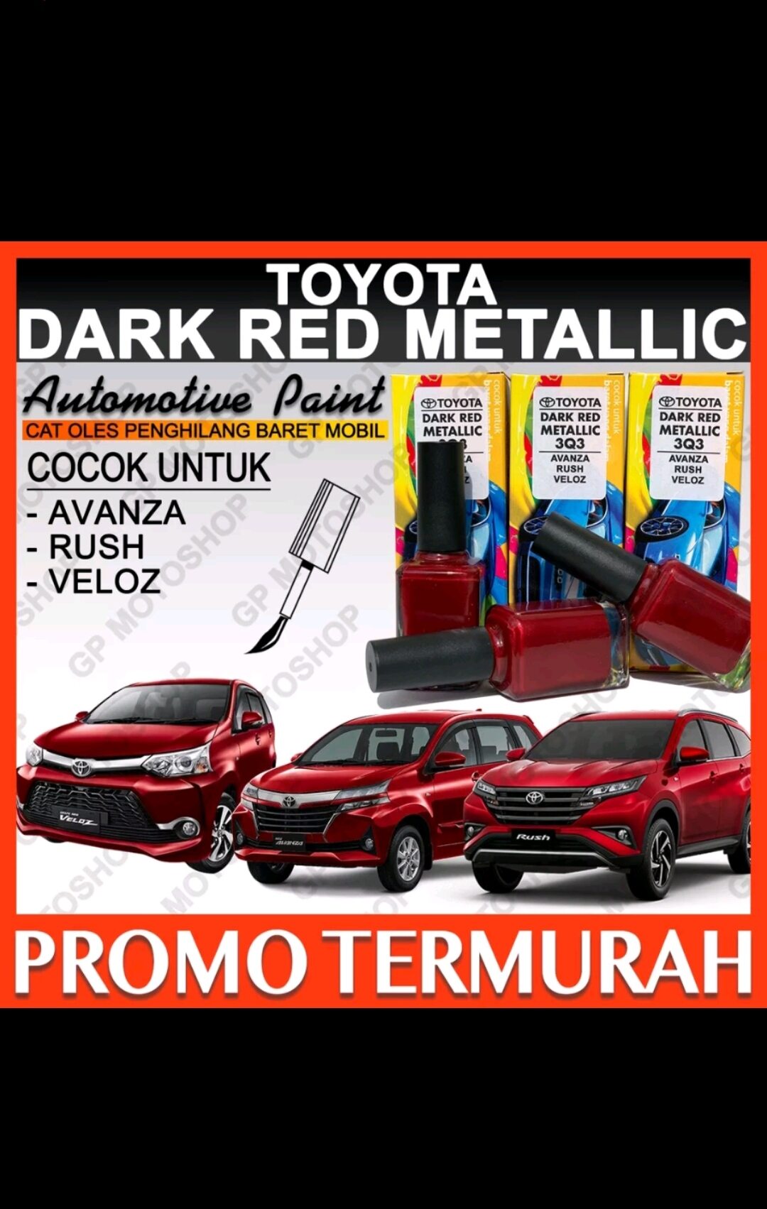 Cat Oles Toyota Dark Red Mica Metallic Penghilang Baret Mobil Lecet Gores Avanza Rush Veloz Innova Harga  70,000 Ringgit*Penghantaran Percuma