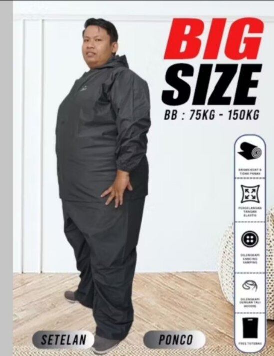 Jumbo Big Size Raincoat, Best-Selling Genzho Anti-Seepage Raincoat Harga 15,985 rupiah*Gratis Ongkir