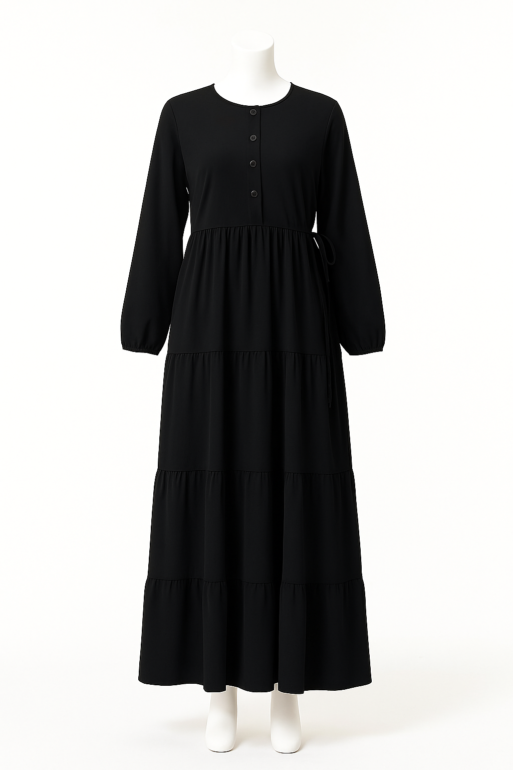 Beli Dress Hitam Wanita Panjang Polos Online Harga Terbaik | Lazada  Indonesia