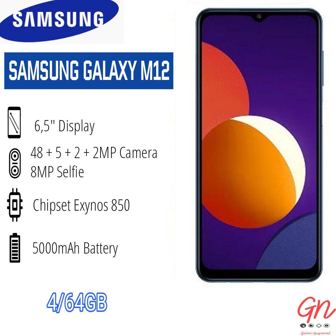 SAMSUNG GALAXY M12 4/64GB GARANSI RESMI Harga 1,925,000 rupiah*Gratis Ongkir