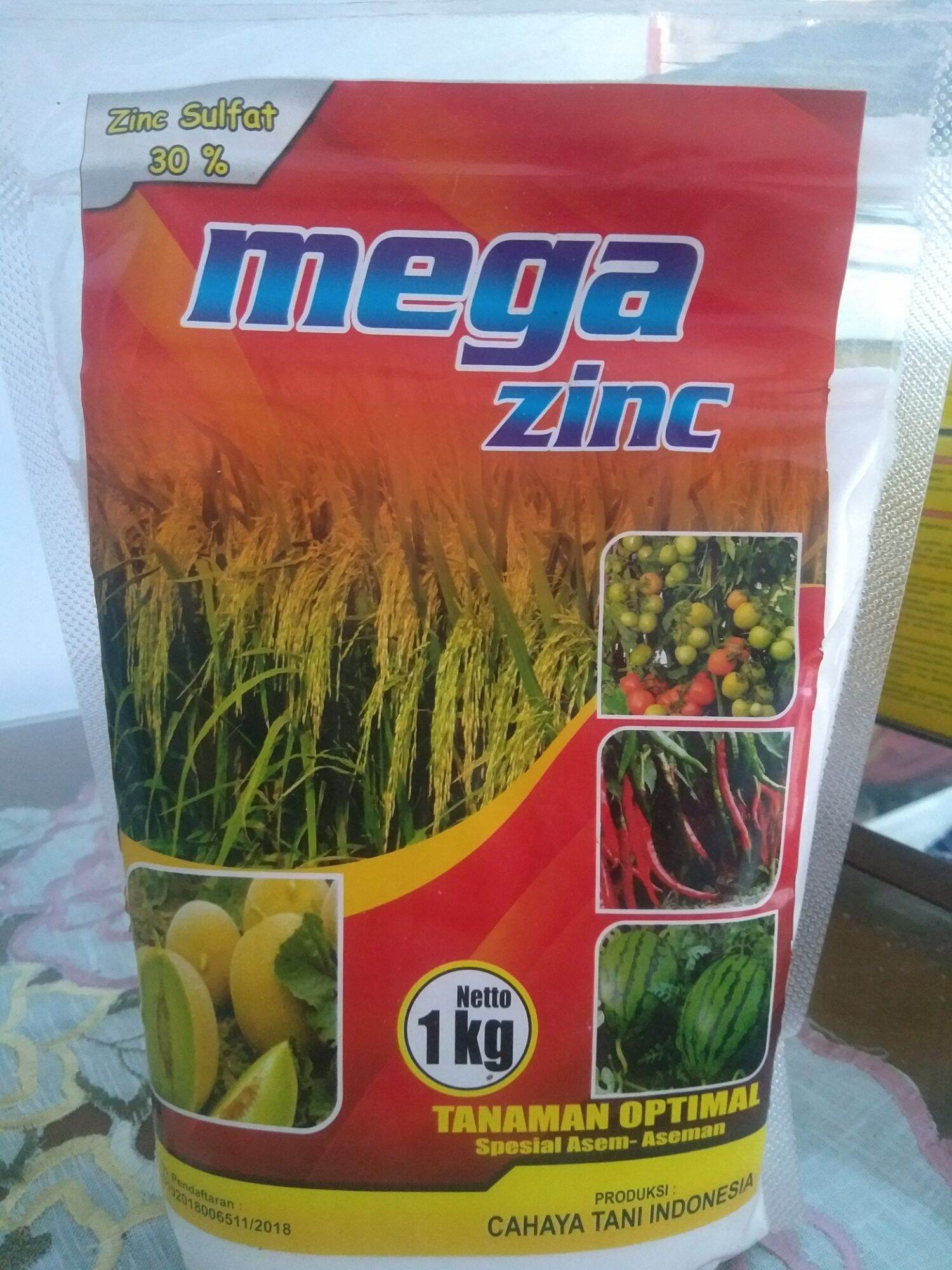 MEGA ZINC untuk mendapatkan hasil yang memuaskan pada tanaman,kemasan