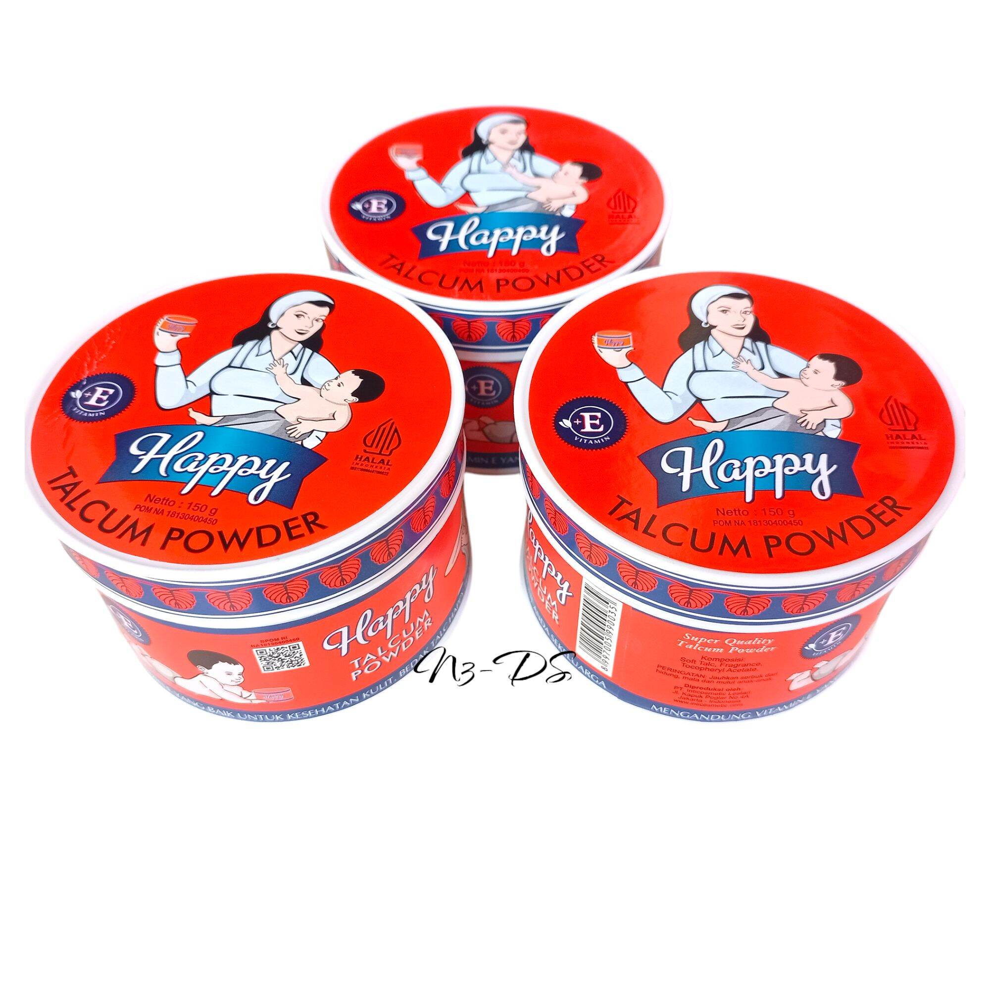 PAKET 6 PCS /3PCS BEDAK HAPPY BEDAK BAYI 150g TALCUM POWDER