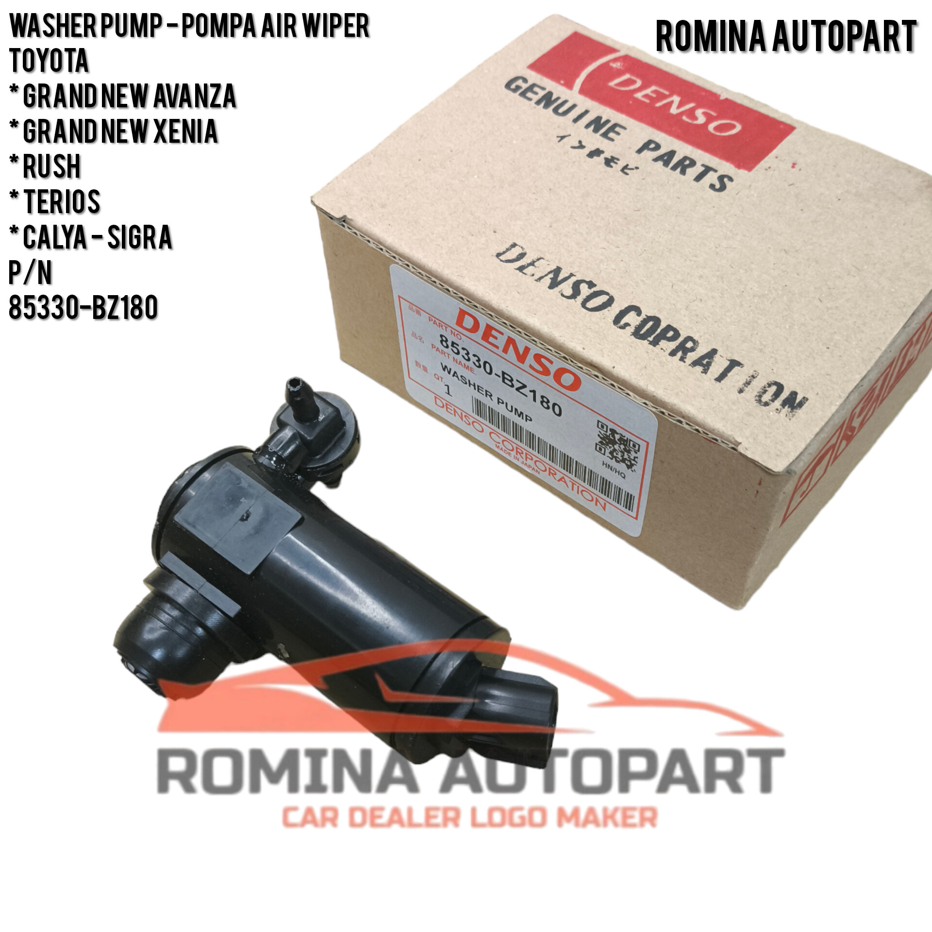 WASHER PUMP POMPA AIR WIPER DENSO TOYOTA GRAND NEW AVANZA XENIA RUSH TERIOS CALYA SIGRA ORIGINAL Harga 60,000 Ringgit*Penghantaran Percuma