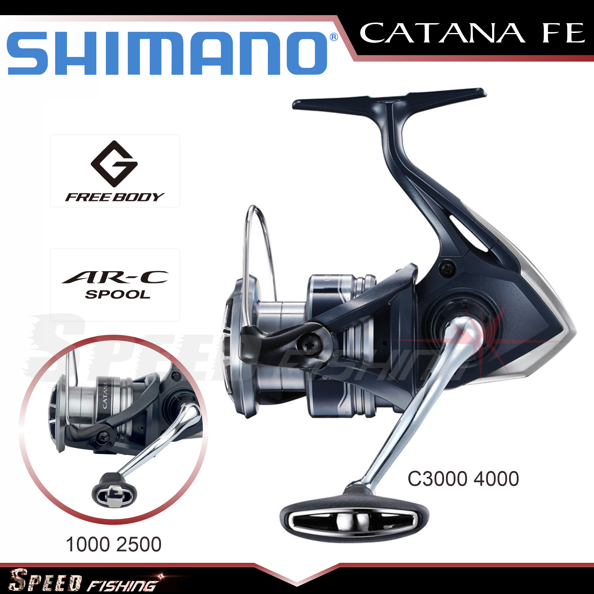 Reel Shimano Catana FE 2022 1000 2000 2500 3000 4000 Spinning