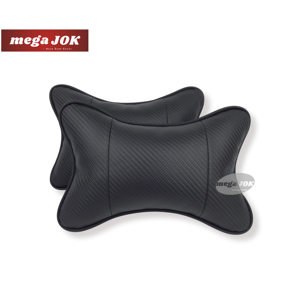 Bantal leher mobil motif Carbon 2 Pcs