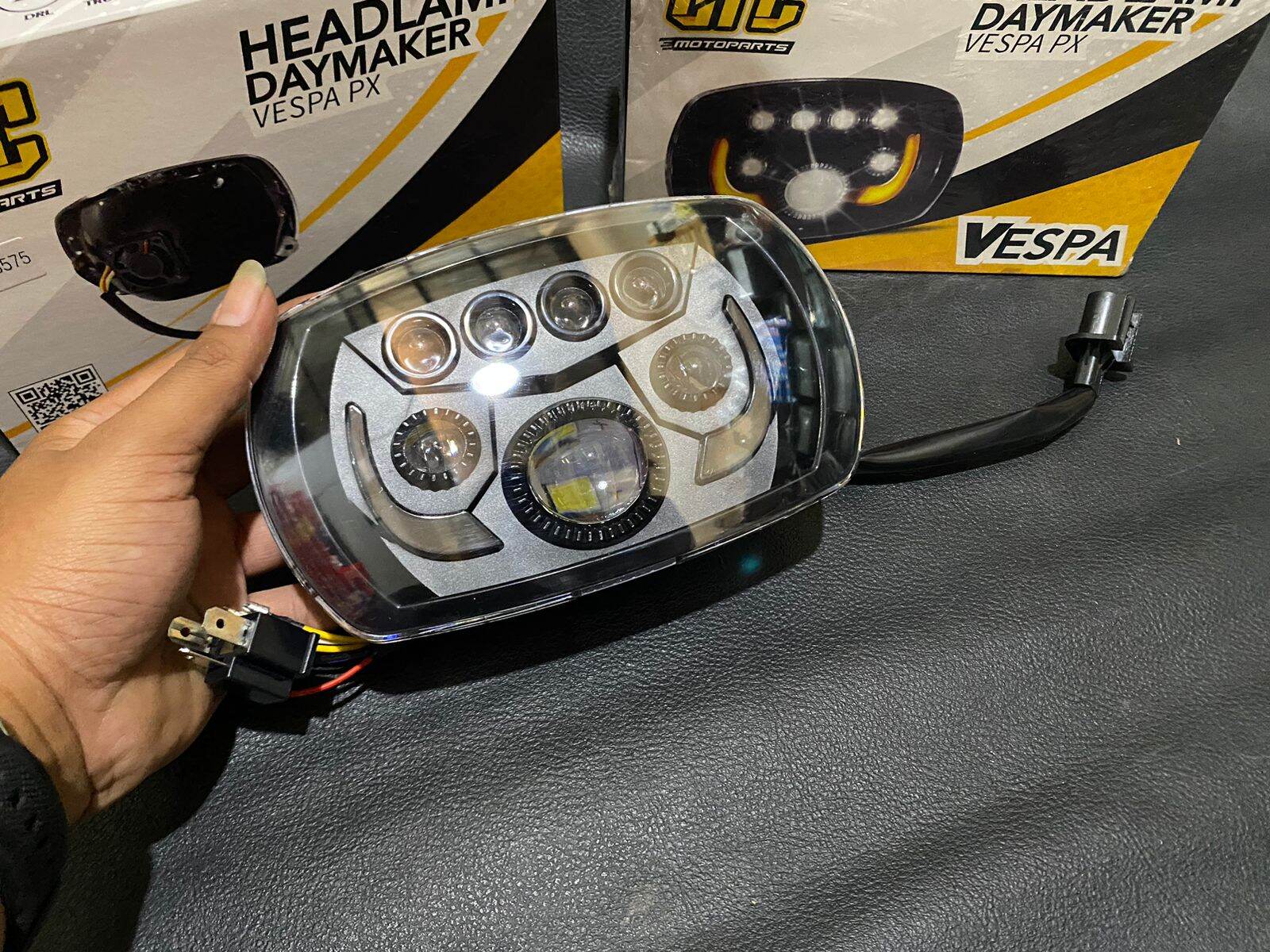 Headlamp reflektor daymaker vespa px ps exclusive spartan model