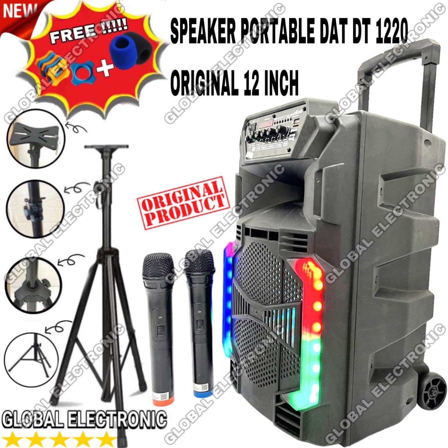 SPEAKER PORTABLE WIRELESS DAT DT 1220 ECO / 1220ECO ORIGINAL 12 INCH ...