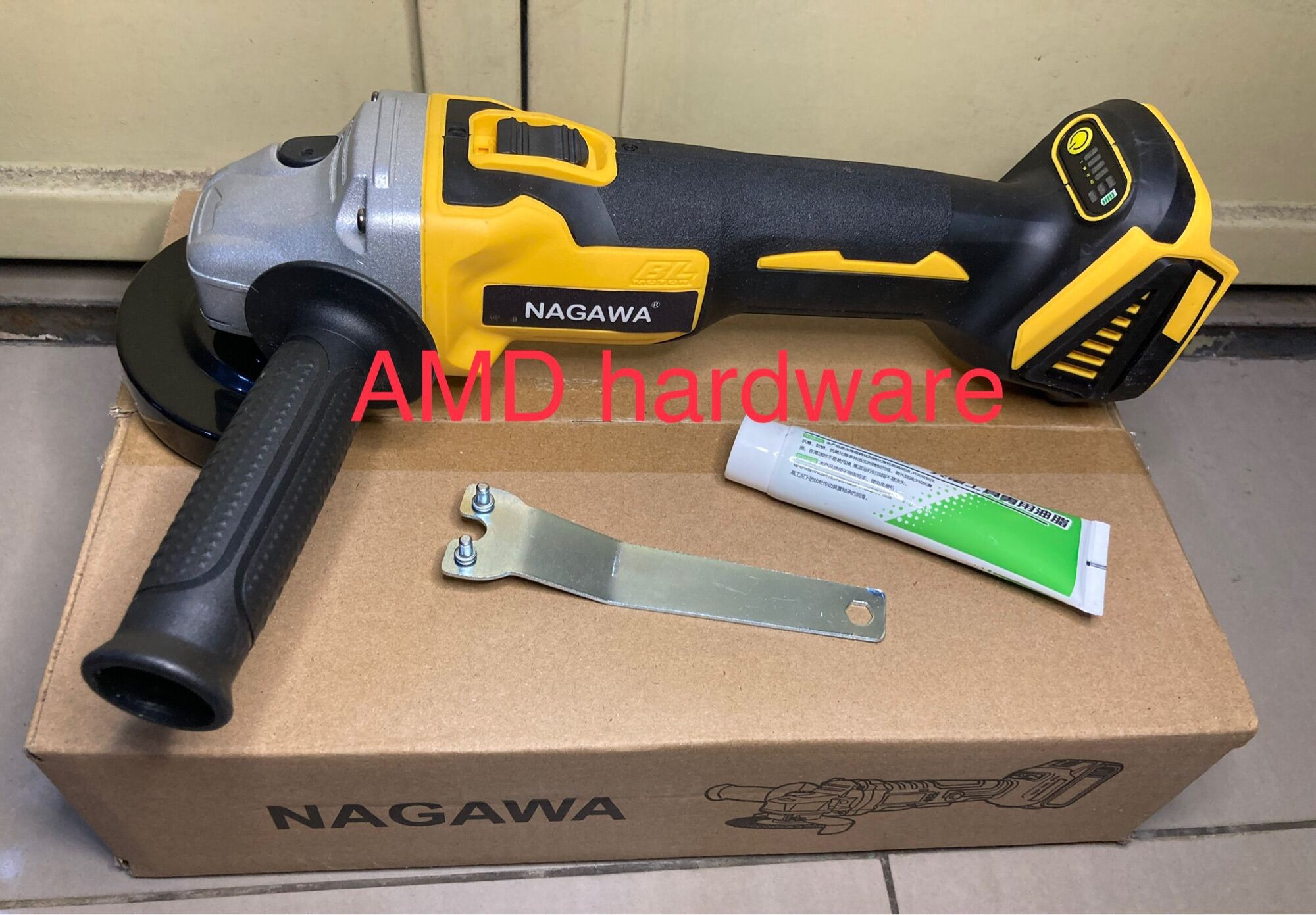 Mesin Gerinda Cordless Brushless NAGAWA NCG100 / HUJIA 4" HANYA UNIT