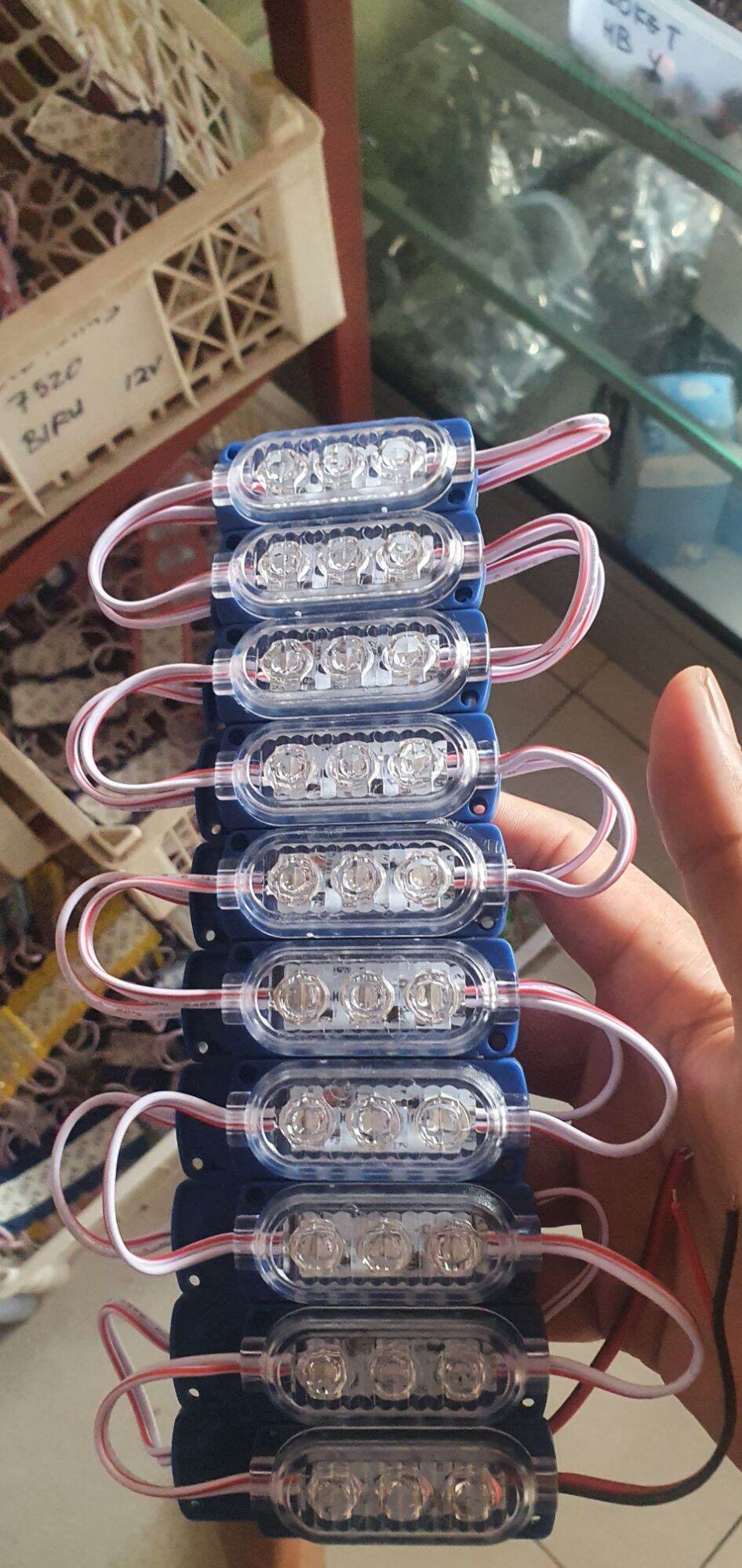 1 RENTENG 10pcs lampu led 3 mata kedip 24V