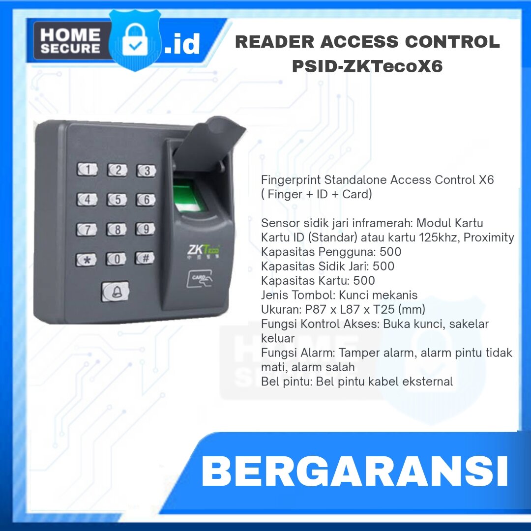 Reader Access Control ZkTeco X6 / Reader Akses Door Lock 125Khz