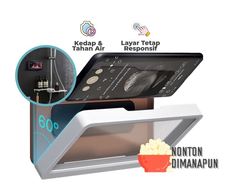 RY holder hp kamar mandi waterproof tempel dinding kotak HP