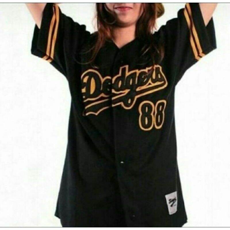 Jual Baju baseball dodgers hitam