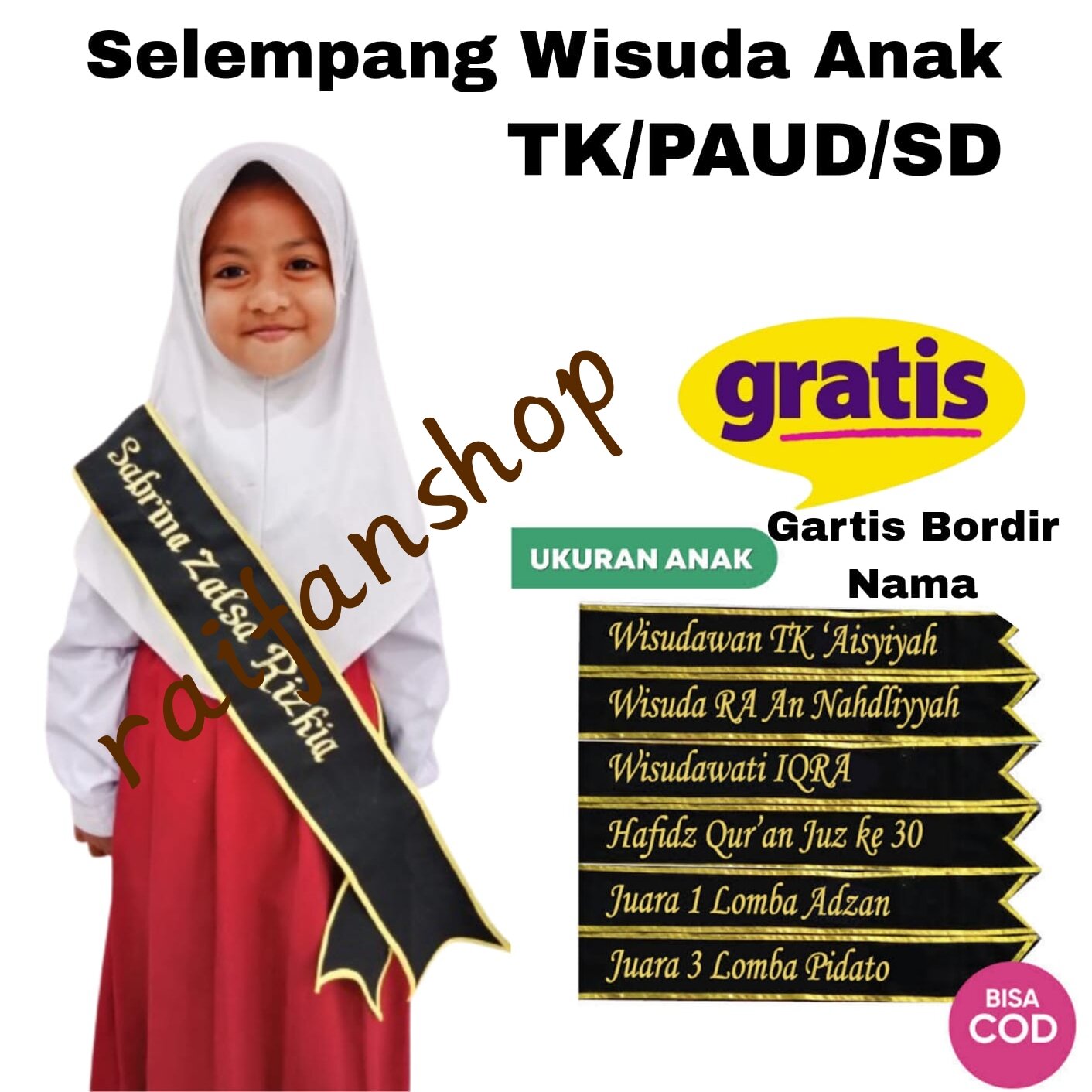 Selempang Wisuda Anak TK Sd Paud Bisa Reques Nama Sendiri | Lazada